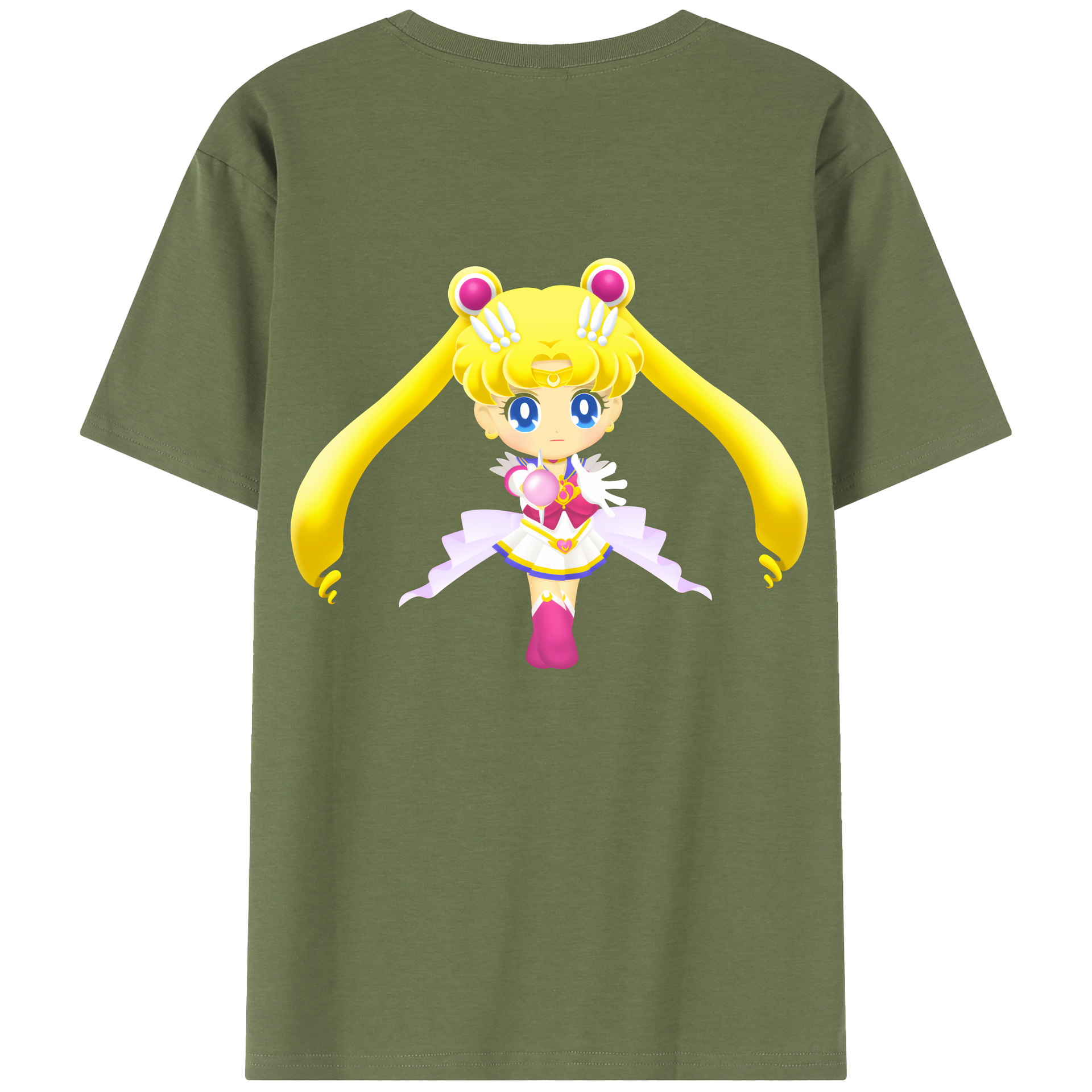 （画像用） 美少女戦士セーラームーン 月野 うさぎ つきの うさぎ Sailor Moon Tsukino Usagi 綿100％半袖Tシャツ（背面プリント）